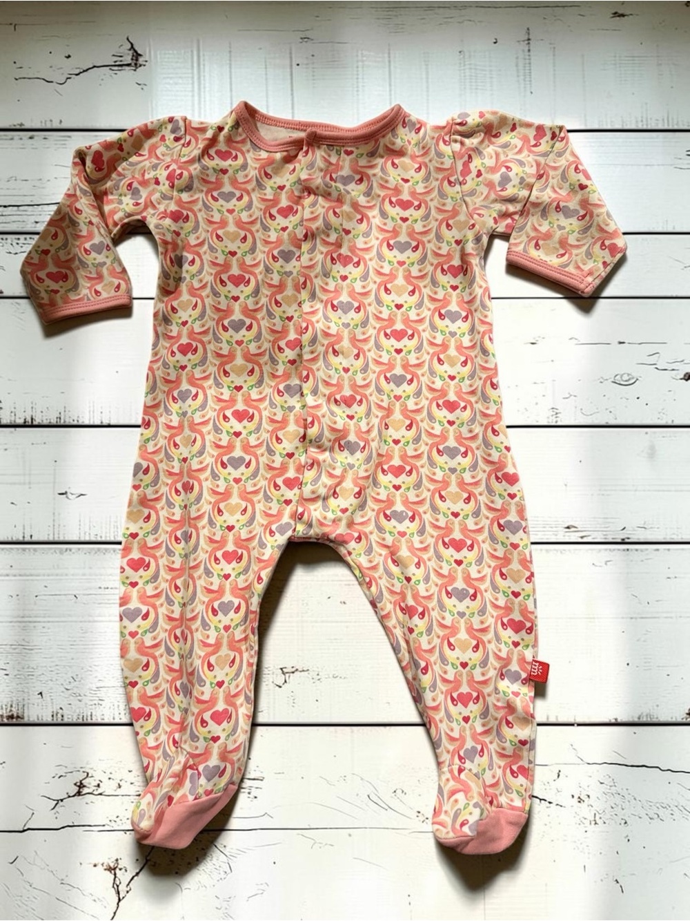 Magnetic Me Love Birds Footed Sleeper 6-9M Like New